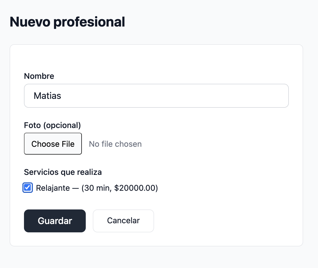 Captura: profesionales